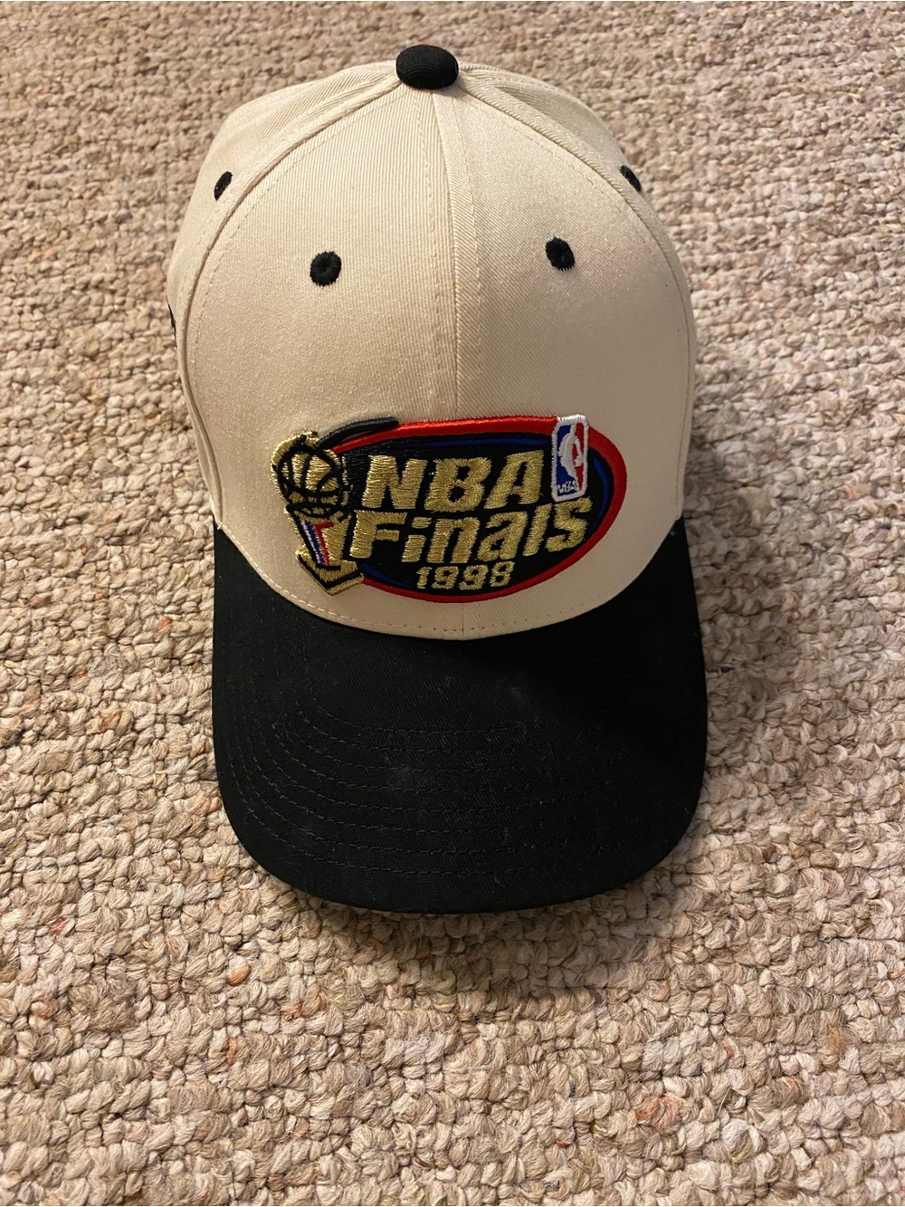 New - NBA Finals 1998 Two-Tone Beige and Black Cap